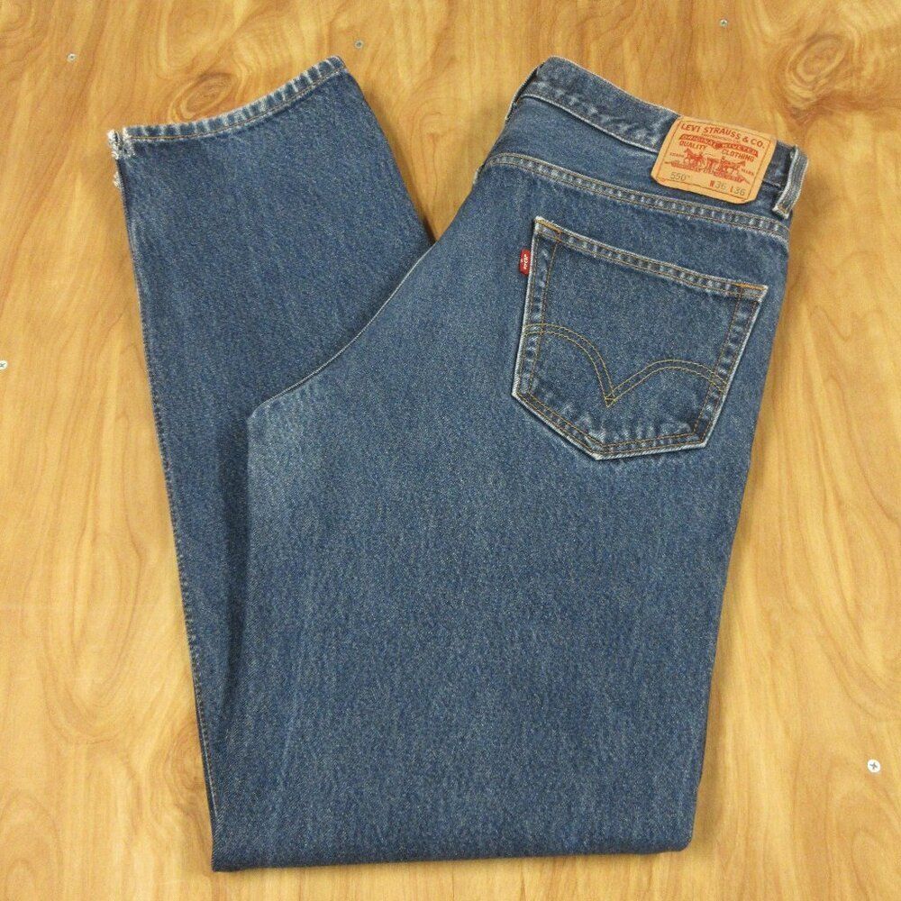 LEVI'S‎ 550 Relaxed Fit Jeans Mens 36x36 Slightly Baggy Non-Stretch Blue Denim 2